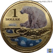 1 Dollar - Elizabeth II 4th Portrait - Polar Series - Polar Bear reverse image
