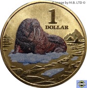 1 Dollar - Elizabeth II 4th Portrait - Polar Series - Walrus reverse image