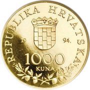 1000 Kuna Pope John Paul II obverse image