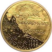 1000 Kuna Independence, Croatia, 1995 reverse image