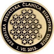 1000 Kuna EU Membership, Croatia, 2013 reverse image
