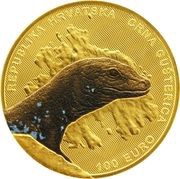 100 Euros Black Lizard; Coloured obverse image