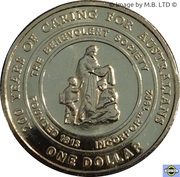 1 Dollar - Elizabeth II 4th Portrait - The Benevolent Society reverse image