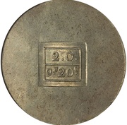 9 Francs, 20 Centimes, 2 Ounces French siege coinage reverse image