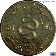 1 Dollar - Elizabeth II 4th Portrait - Year of the Snake reverse image