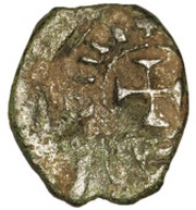 1 Kardez - Leo I seated on floor cross-legged type, Crusader and Christian states in the Eastern Mediterranean, 1198-1219 reverse image