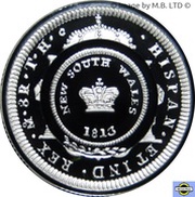 1 Dollar - Elizabeth II 4th Portrait - Bicentenary of the Holey Dollar and Dump - Silver Proof, Australia, 2013 reverse image