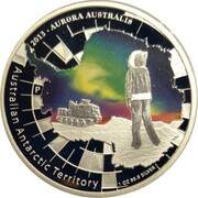 1 Dollar - Elizabeth II 4th Portrait - Aurora Australis, Australia, 2013 reverse image