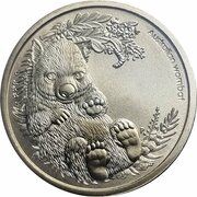 1 Dollar - Elizabeth II 4th Portrait - Bush Babies - Wombat reverse image