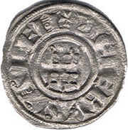 Denier - Baldwin III Tower of David - honed type, Crusader and Christian states in the Eastern Mediterranean, 1143-1163 reverse image