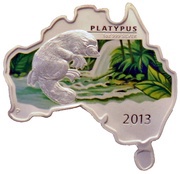 1 Dollar - Elizabeth II 4th Portrait - Platypus, Australia, 2013 reverse image