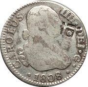 2 Reales Countermark on Spain - Seville 2 Reales KM# 412.2 obverse image
