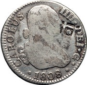 2 Reales Countermark on Spain - Seville 2 Reales KM# 430.2 obverse image