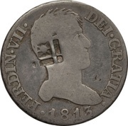 2 Reales Countermark on Spanish - Madrid 2 Reales, KM#474.3 obverse image