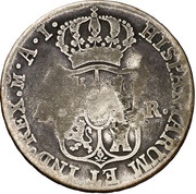 4 Reales Countermark on Spanish - Madrid 4 Reales, KM#540.1 reverse image