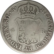 4 Reales Countermark on Spanish - Seville 4 Reales, KM#540.2 reverse image