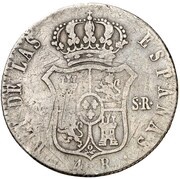 4 Reales Countermark on Spanish - Madrid 4 Reales, KM#562.2, Cuba, 1841 reverse image