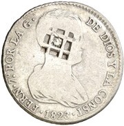 4 Reales Countermark on Spanish - Valencia 4 Reales, KM#567 obverse image