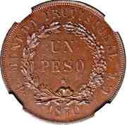 1 Peso Pattern, Cuba, 1870 reverse image