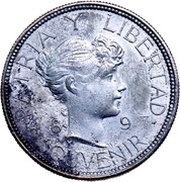 Souvenir Peso Type I; Date widely spaced reverse image