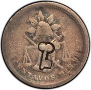 25 Centavos Countermarked obverse image