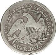 25 Centavos Countermarked, Cuba, 1872-1877 reverse image