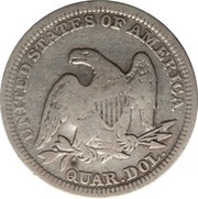 25 Centavos Countermarked, Cuba, 1872-1877 reverse image