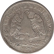 50 Centavos Countermarked, Cuba, 1872-1877 reverse image