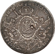 1 Peso Countermarked, Cuba, 1872-1877 reverse image