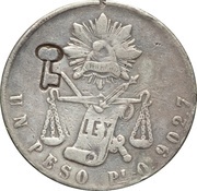 1 Peso Countermarked obverse image