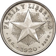40 Centavos, Cuba, 1915-1920 reverse image