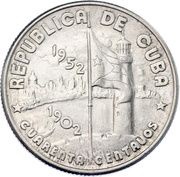 40 Centavos 50th. Anniversary of the Republic obverse image