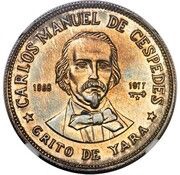 1 Peso Carlos Manuel de Céspedes; Pattern, Cuba, 1977 reverse image