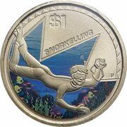 1 Dollar - Elizabeth II 4th Portrait - Young Collectors - Snorkelling reverse image