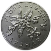 1 Peso Orange Blossom, Cuba, 1981 reverse image