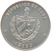 1 Peso Cuban Trogon obverse image