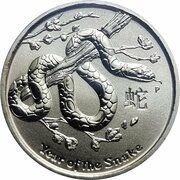1 Dollar - Elizabeth II 4th Portrait - Year of the Snake reverse image