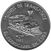 1 Peso Cuban Railway, Cuba, 1983 reverse image