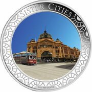 1 Dollar - Elizabeth II 4th Portrait - Sister Cities - Silver Proof, Australia, 2013 reverse image