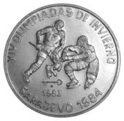 1 Peso Sarajevo 1984 - Ice Hockey, Cuba, 1983 reverse image