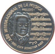 1 Peso Johann Sebastian Bach, Cuba, 1985 reverse image