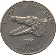 1 Peso Cuban Crocodile head, Cuba, 1985 reverse image