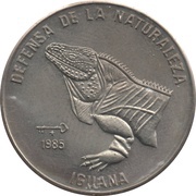 1 Peso Cuban Rock Iguana Head, Cuba, 1985 reverse image