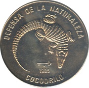 1 Peso Cuban Crocodile, Cuba, 1985 reverse image