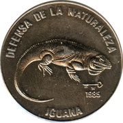 1 Peso Cuban Rock Iguana, Cuba, 1985 reverse image