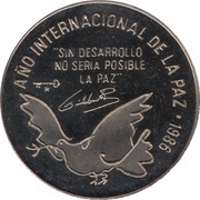 1 Peso International Year of Peace, Cuba, 1986 reverse image