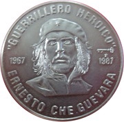 1 Peso Heroic Guerrilla Fighter, Cuba, 1987 reverse image