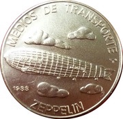 1 Peso Zeppelin, Cuba, 1988 reverse image
