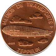 1 Peso Zeppelin, Cuba, 1988 reverse image