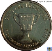 1 Dollar - Elizabeth II 4th Portrait - AFL Premiers Hawthorn 2013 reverse image